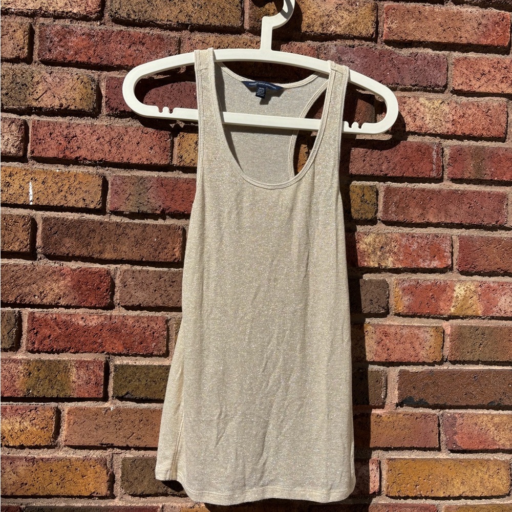 American Eagle Outfitters Shimmering Beige Tank Top